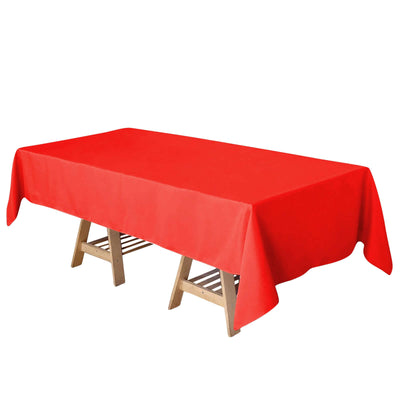 Polyester 60"x102" Rectangle Tablecloth Red - Durable and Stylish Table Cover - Linen Luxes