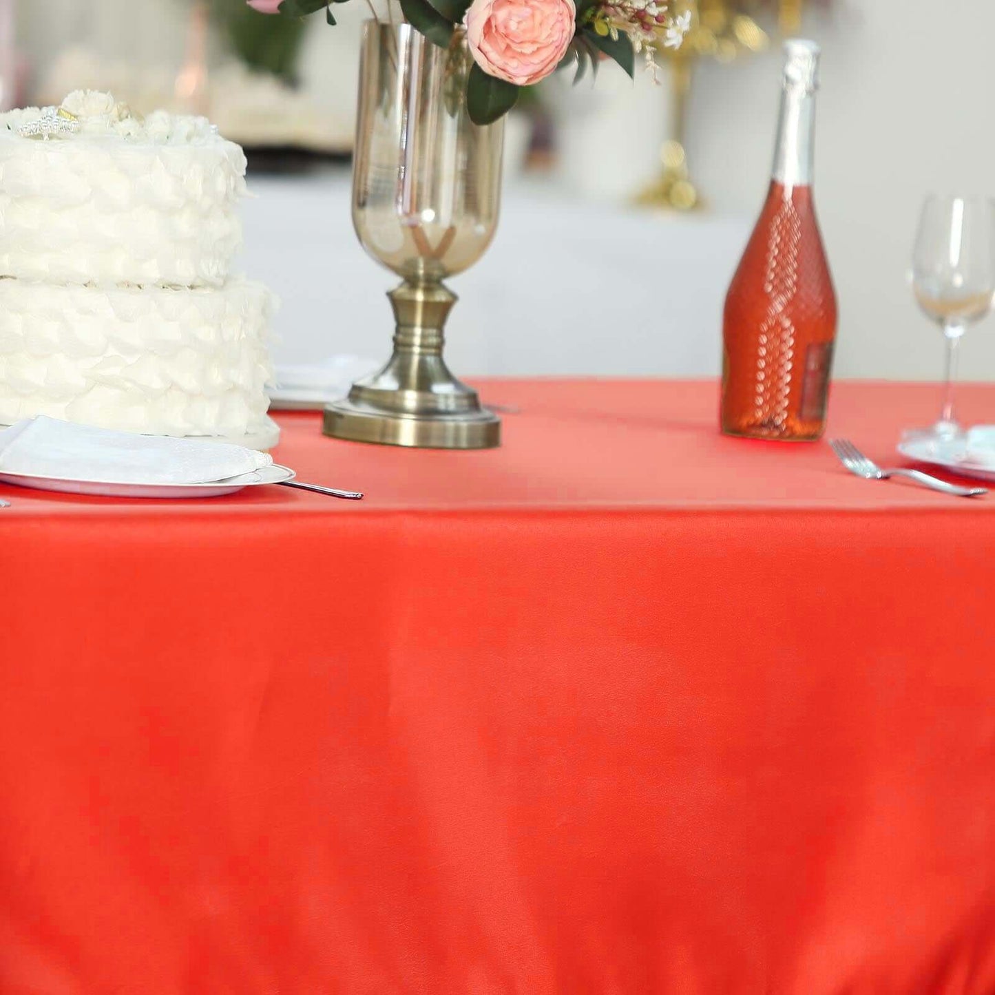 Polyester 60"x102" Rectangle Tablecloth Red - Durable and Stylish Table Cover - Linen Luxes