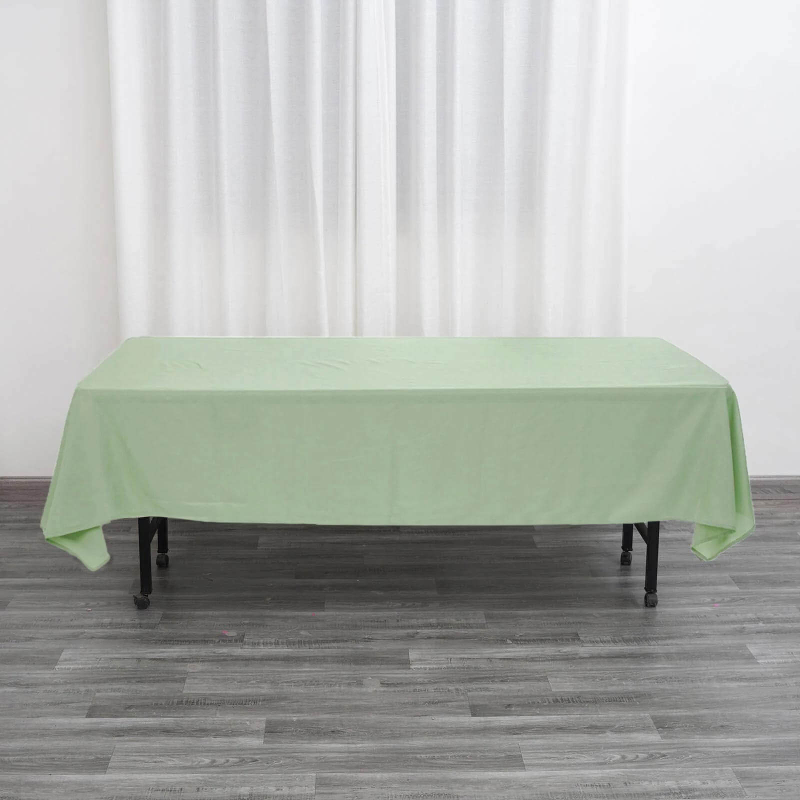 Polyester 60"x102" Rectangle Tablecloth Sage Green - Durable and Stylish Table Cover - Linen Luxes