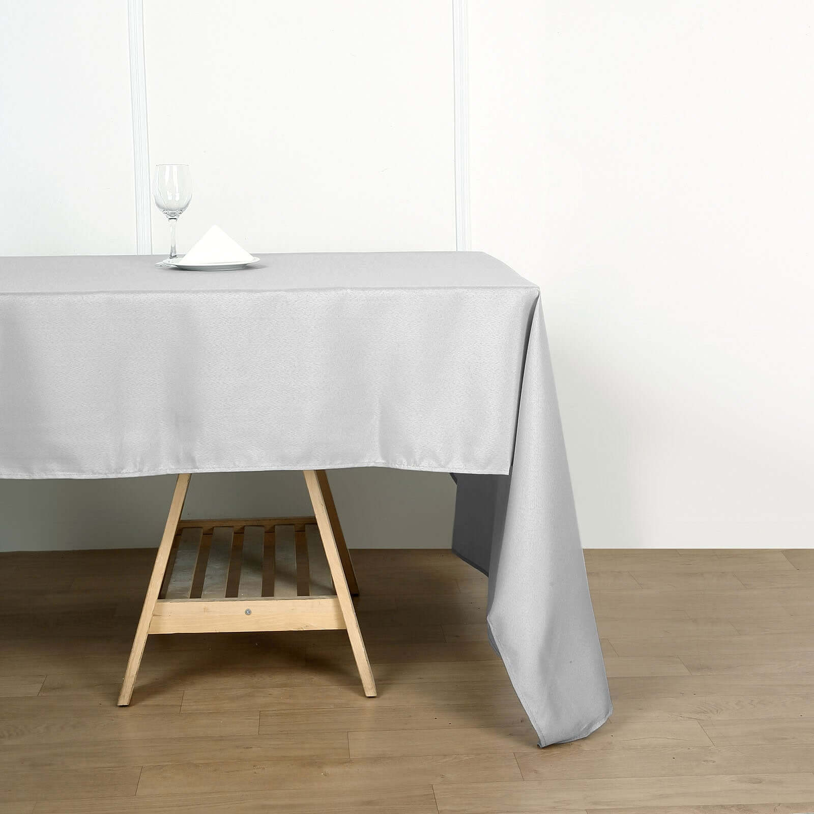 Polyester 60"x102" Rectangle Tablecloth Silver - Durable and Stylish Table Cover - Linen Luxes