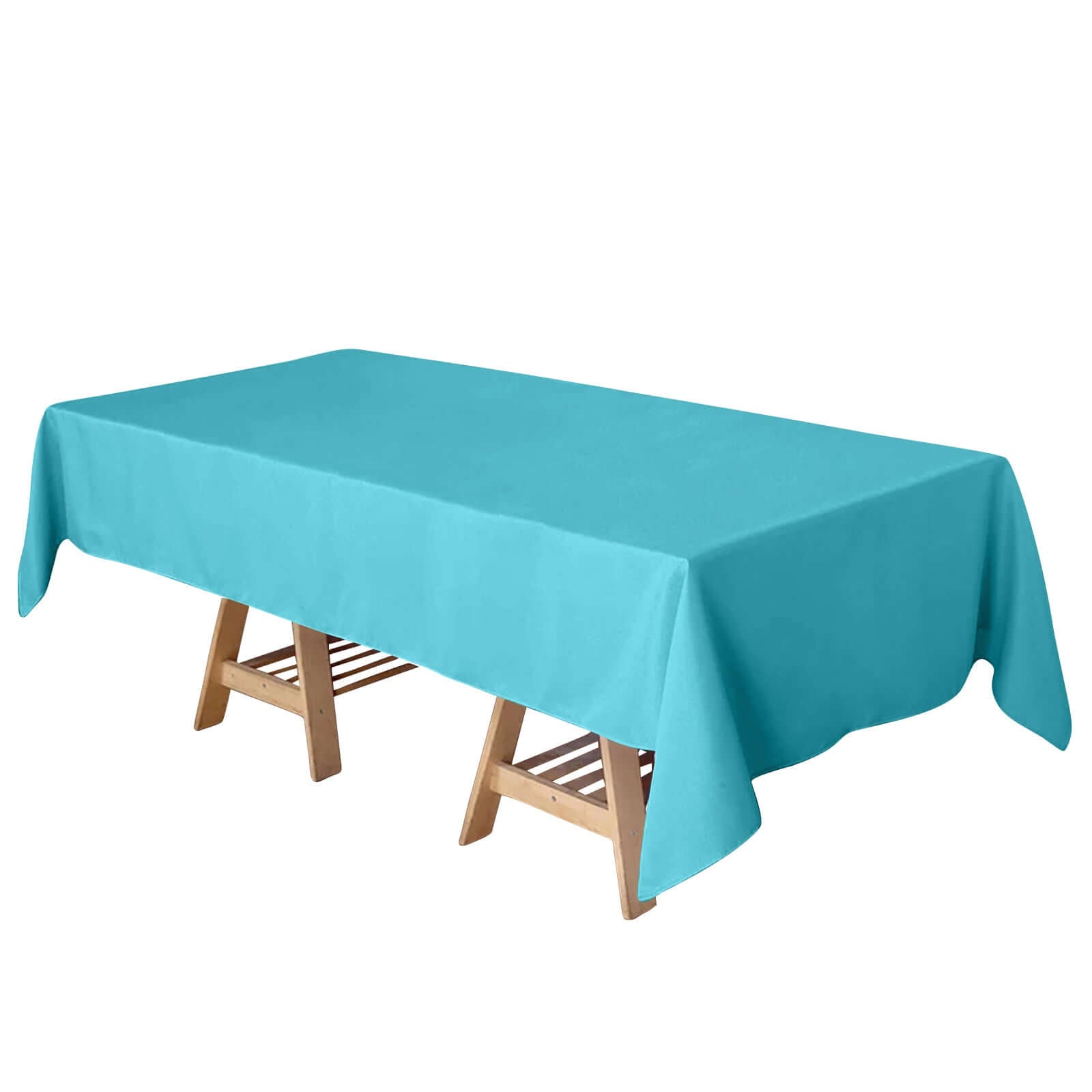 Polyester 60"x102" Rectangle Tablecloth Turquoise - Durable and Stylish Table Cover - Linen Luxes