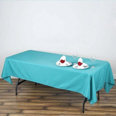 Polyester 60"x102" Rectangle Tablecloth Turquoise - Durable and Stylish Table Cover - Linen Luxes