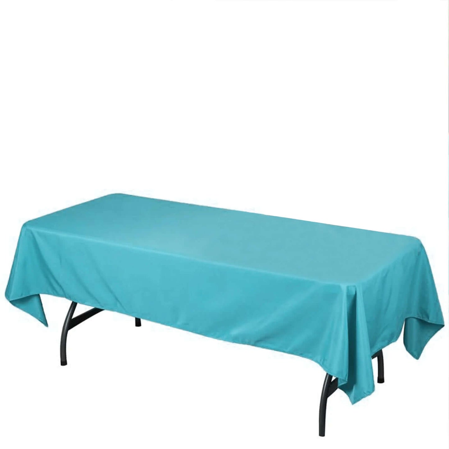 Polyester 60"x102" Rectangle Tablecloth Turquoise - Durable and Stylish Table Cover - Linen Luxes