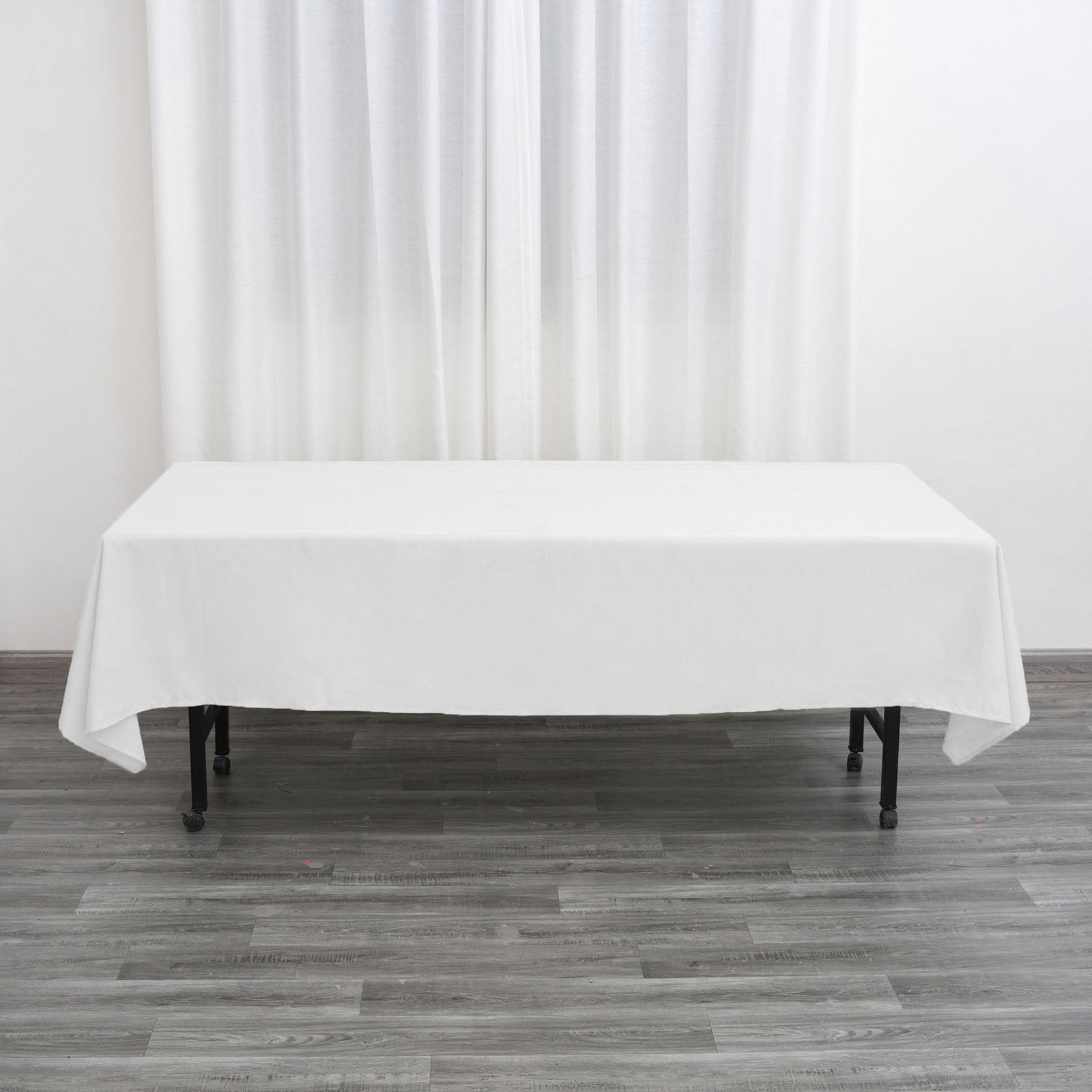 Polyester 60"x102" Rectangle Tablecloth White - Durable and Stylish Table Cover for Special Events - Linen Luxes