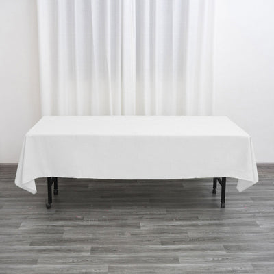 Polyester 60"x102" Rectangle Tablecloth White - Durable and Stylish Table Cover for Special Events - Linen Luxes