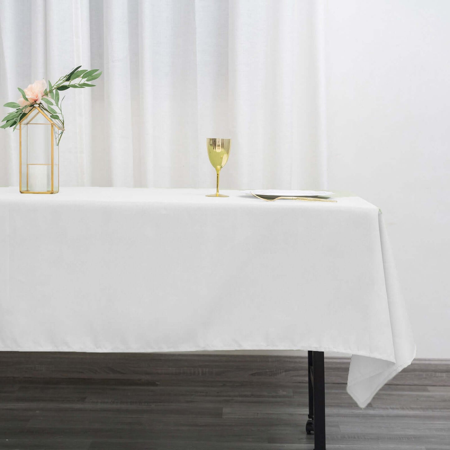 Polyester 60"x102" Rectangle Tablecloth White - Durable and Stylish Table Cover for Special Events - Linen Luxes
