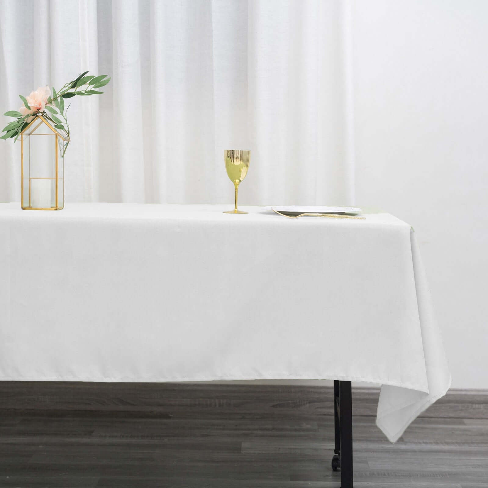 Polyester 60"x102" Rectangle Tablecloth White - Durable and Stylish Table Cover for Special Events - Linen Luxes