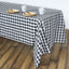 Polyester 60"x102" Rectangle Tablecloth White/Black - Checkered Buffalo Plaid Design for Everyday Use - Linen Luxes