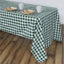 Polyester 60"x102" Rectangle Tablecloth White/Green - Checkered Buffalo Plaid Table Cover - Linen Luxes