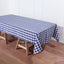 Polyester 60"x102" Rectangle Tablecloth White/Navy Blue - Checkered Buffalo Plaid Table Cover - Linen Luxes