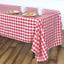 Polyester 60"x102" Rectangle Tablecloth White/Red - Checkered Buffalo Plaid Table Cover - Linen Luxes