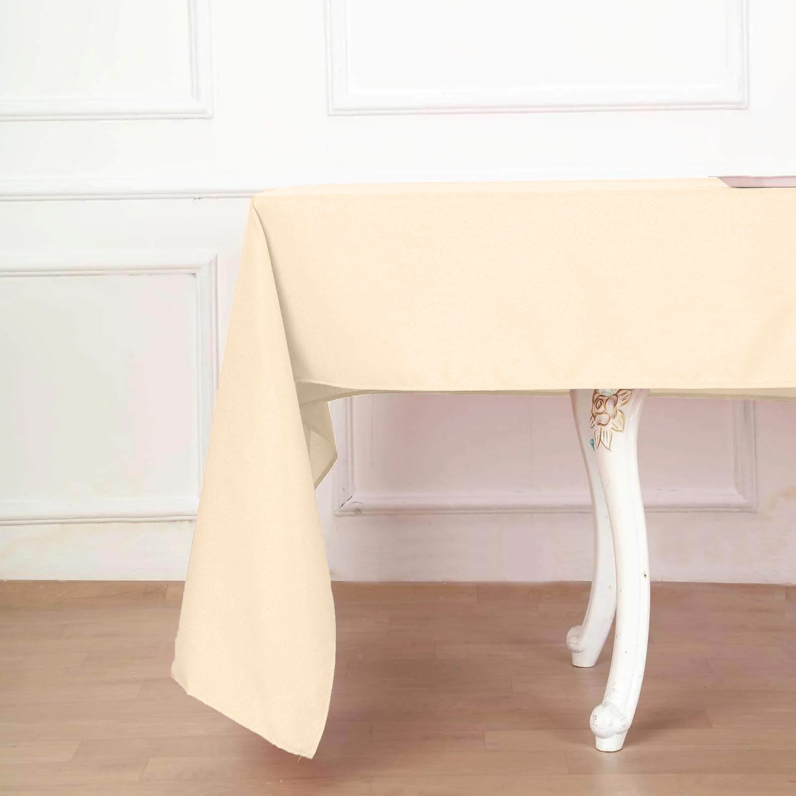 Polyester 60"x126" Rectangle Tablecloth Beige - Wrinkle - Resistant Table Cover - Linen Luxes