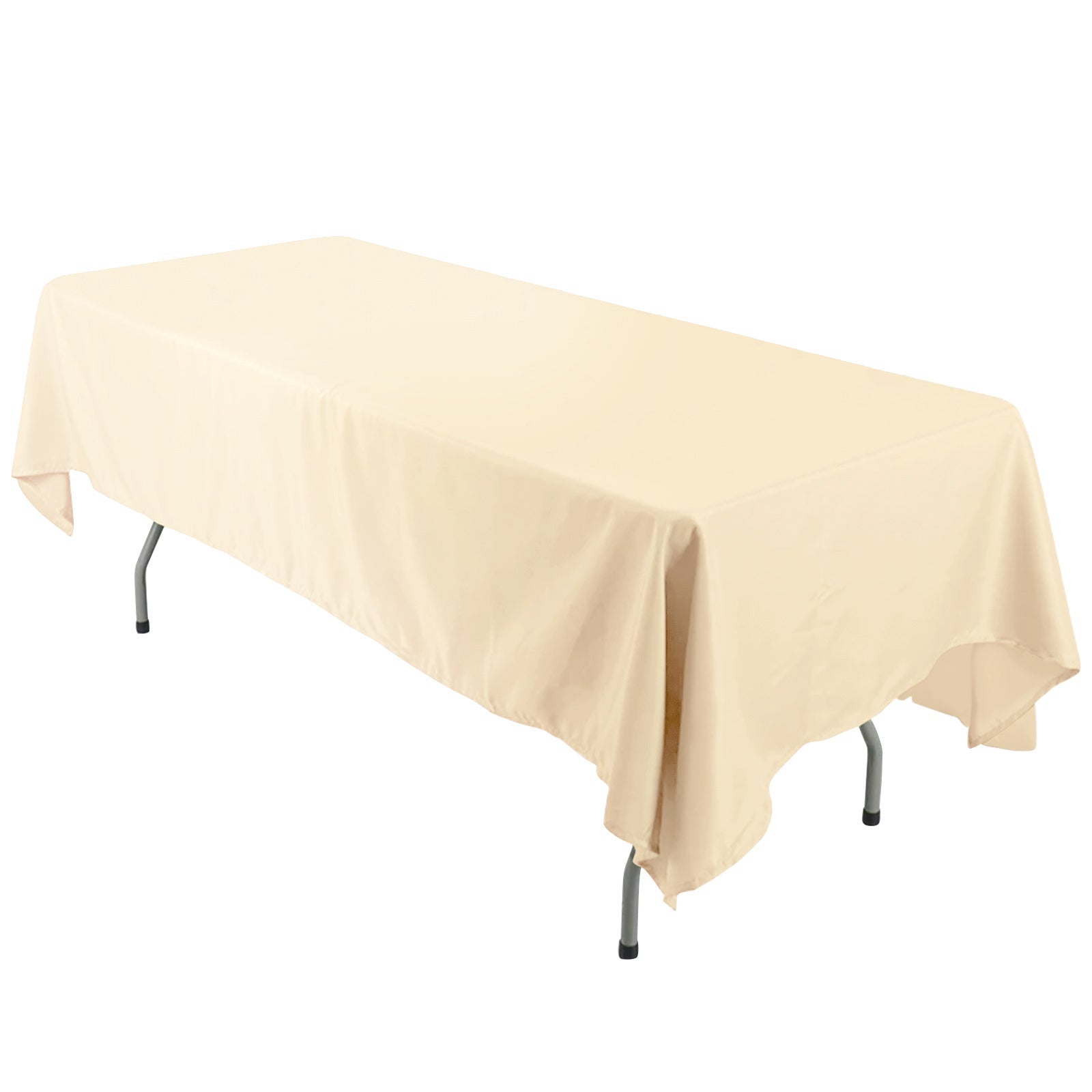 Polyester 60"x126" Rectangle Tablecloth Beige - Wrinkle - Resistant Table Cover - Linen Luxes