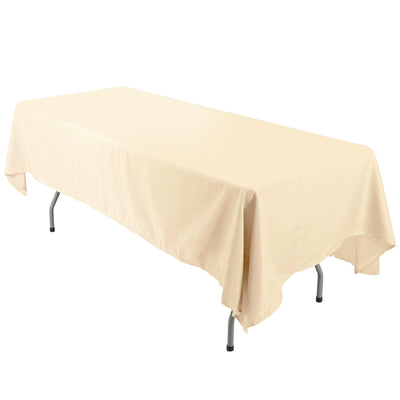 Polyester 60"x126" Rectangle Tablecloth Beige - Wrinkle - Resistant Table Cover - Linen Luxes
