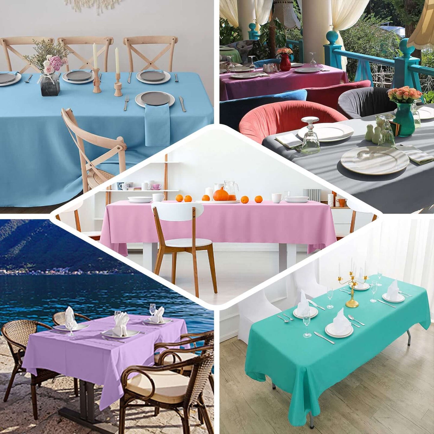 Polyester 60"x126" Rectangle Tablecloth Blush - Wrinkle - Resistant Table Cover - Linen Luxes