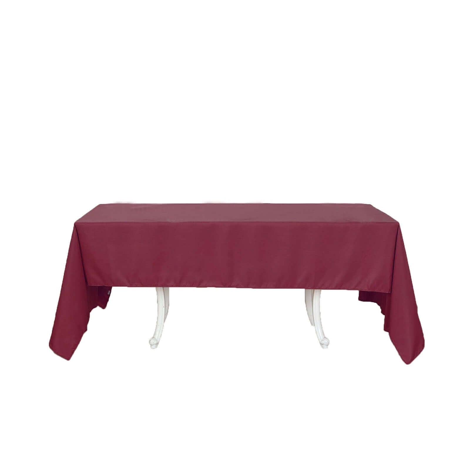 Polyester 60"x126" Rectangle Tablecloth Burgundy - Wrinkle - Resistant Table Cover - Linen Luxes