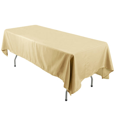 Polyester 60"x126" Rectangle Tablecloth Champagne - Wrinkle - Resistant Table Cover - Linen Luxes