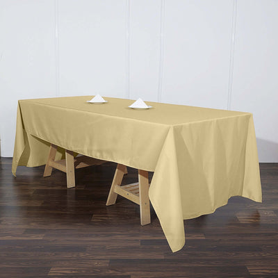 Polyester 60"x126" Rectangle Tablecloth Champagne - Wrinkle - Resistant Table Cover - Linen Luxes