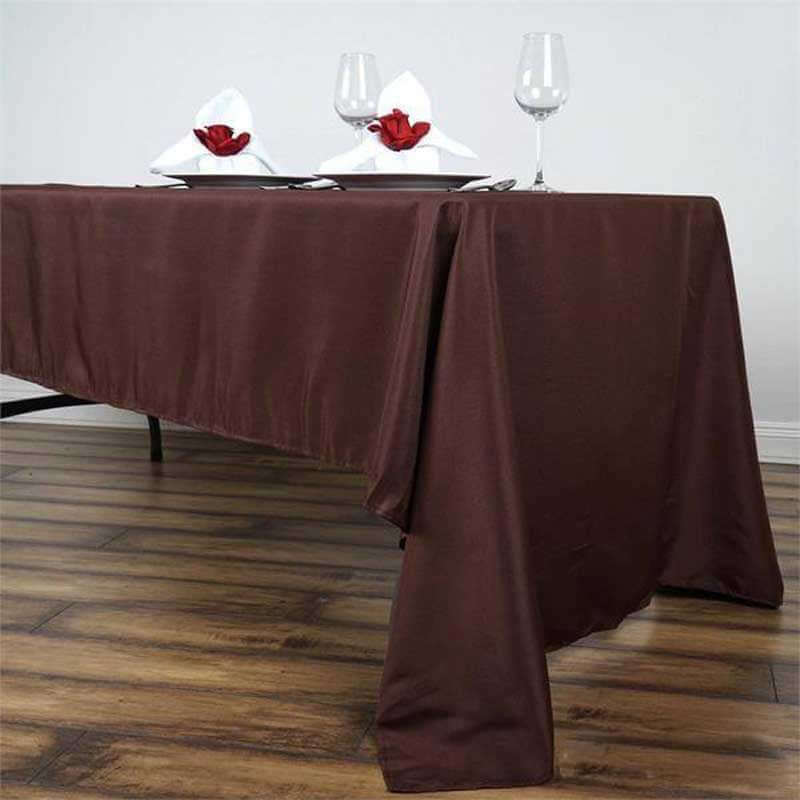 Polyester 60"x126" Rectangle Tablecloth Chocolate - Wrinkle - Resistant Table Cover - Linen Luxes