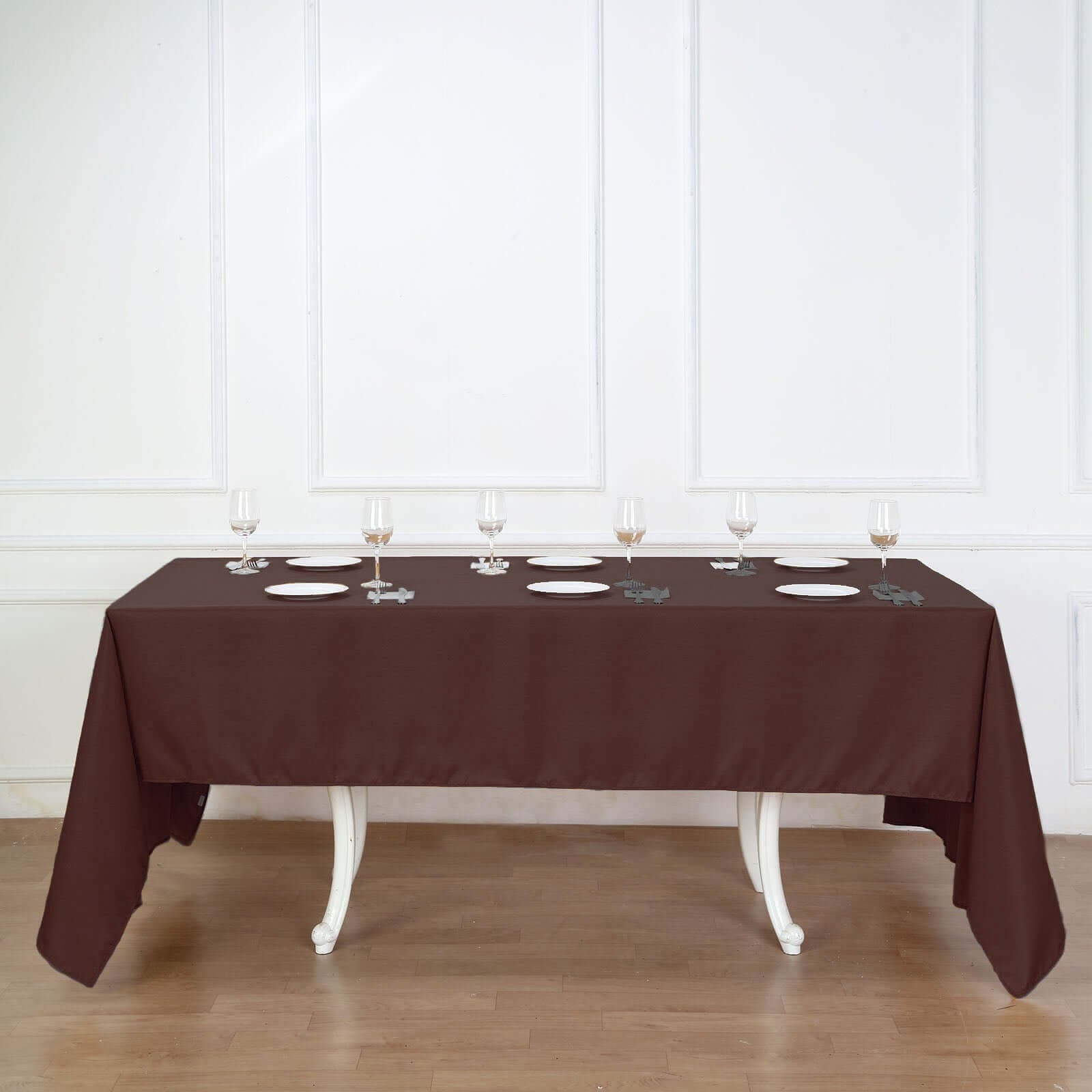 Polyester 60"x126" Rectangle Tablecloth Chocolate - Wrinkle - Resistant Table Cover - Linen Luxes