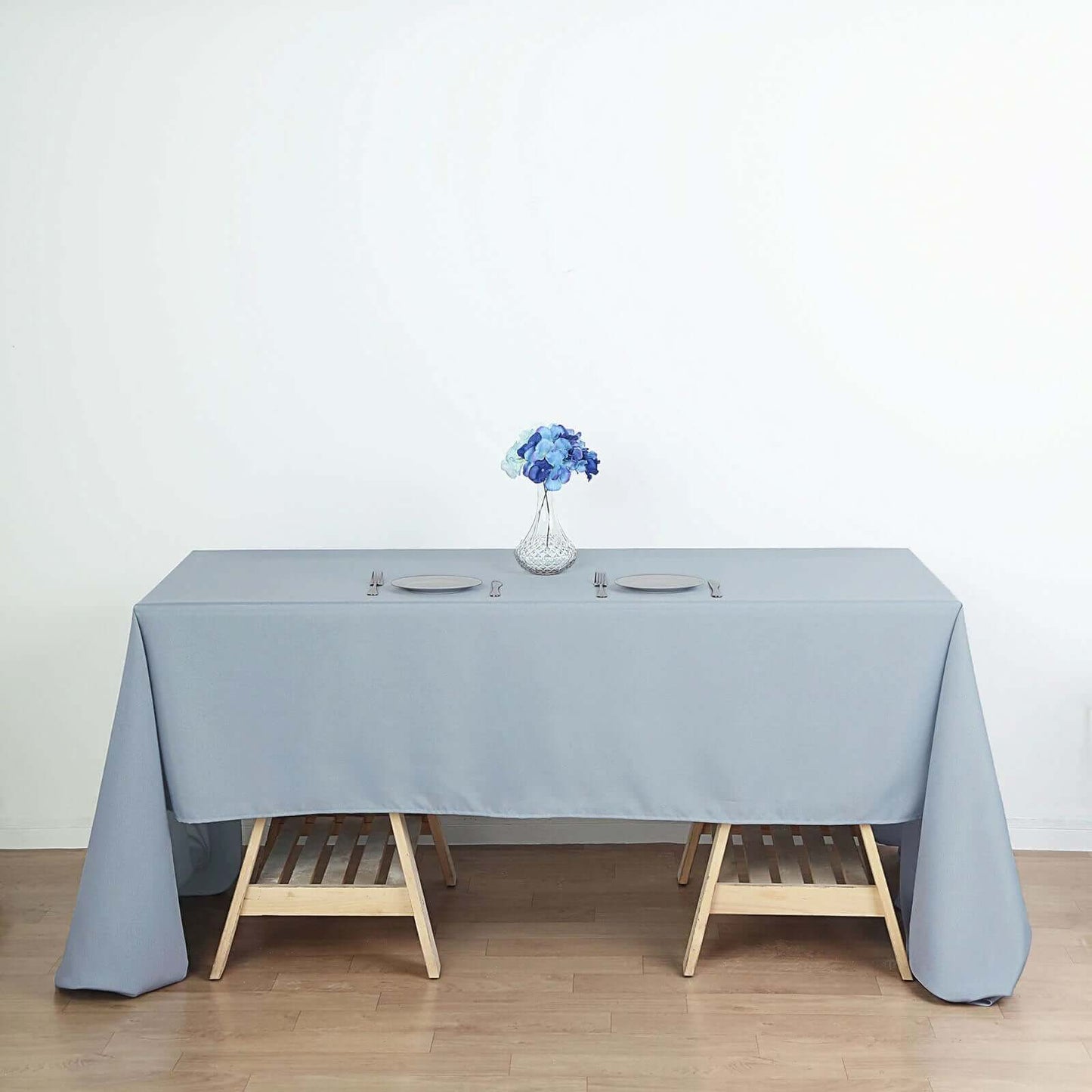 Polyester 60"x126" Rectangle Tablecloth Dusty Blue - Wrinkle - Resistant Table Cover - Linen Luxes