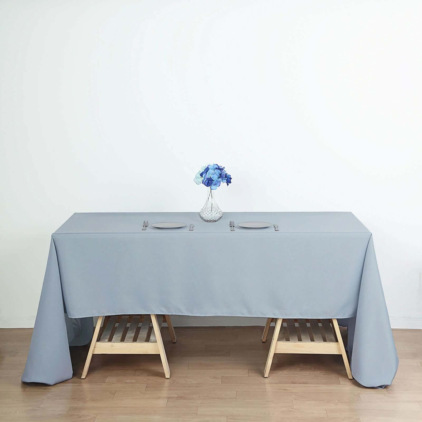 Polyester 60"x126" Rectangle Tablecloth Dusty Blue - Wrinkle - Resistant Table Cover - Linen Luxes