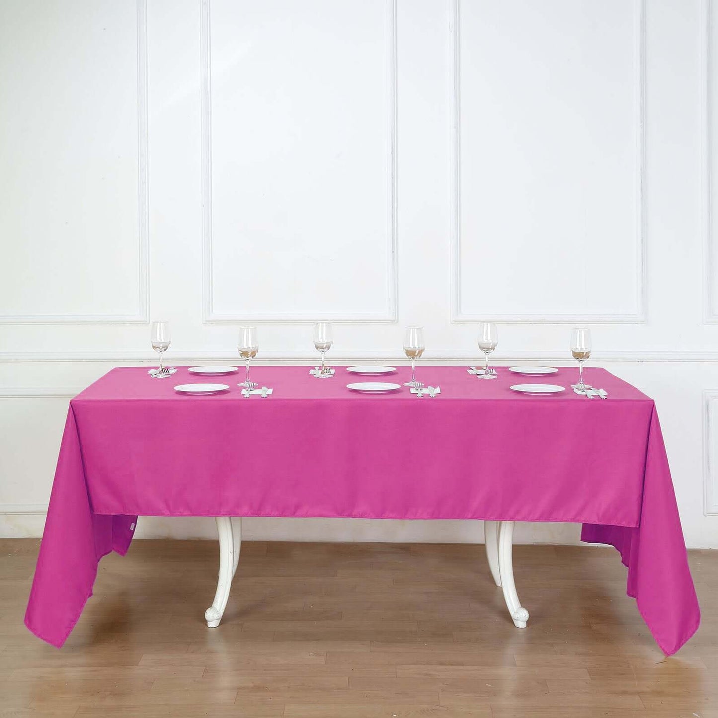 Polyester 60"x126" Rectangle Tablecloth Fuchsia - Wrinkle - Resistant Table Cover - Linen Luxes