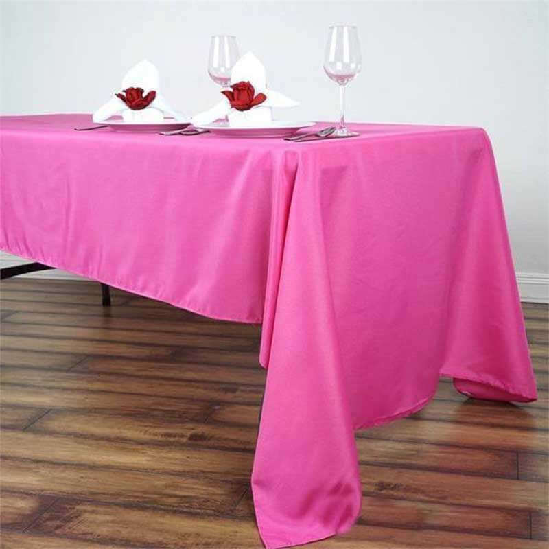 Polyester 60"x126" Rectangle Tablecloth Fuchsia - Wrinkle - Resistant Table Cover - Linen Luxes