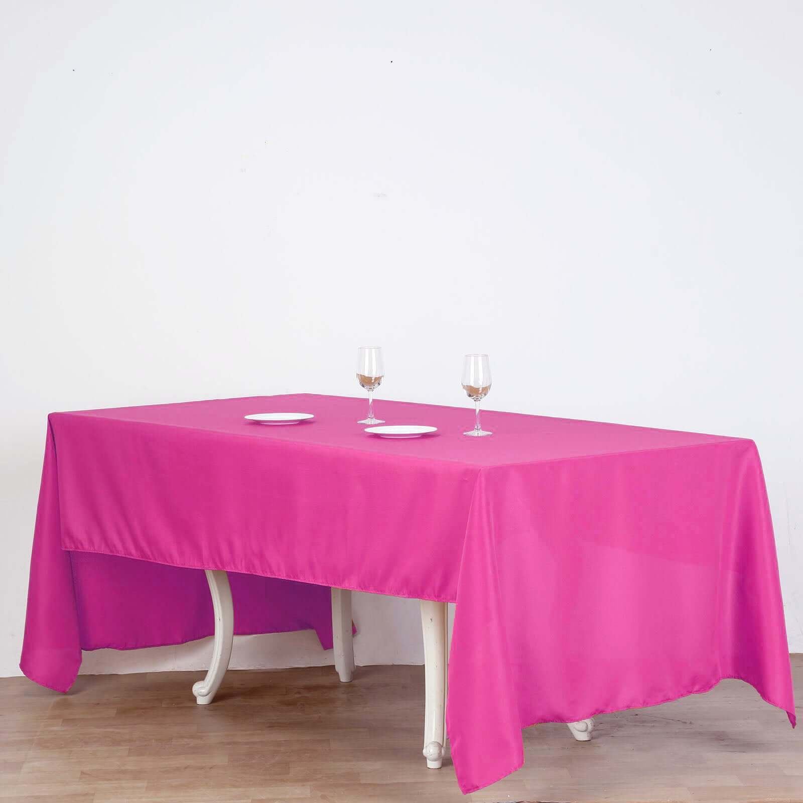 Polyester 60"x126" Rectangle Tablecloth Fuchsia - Wrinkle - Resistant Table Cover - Linen Luxes