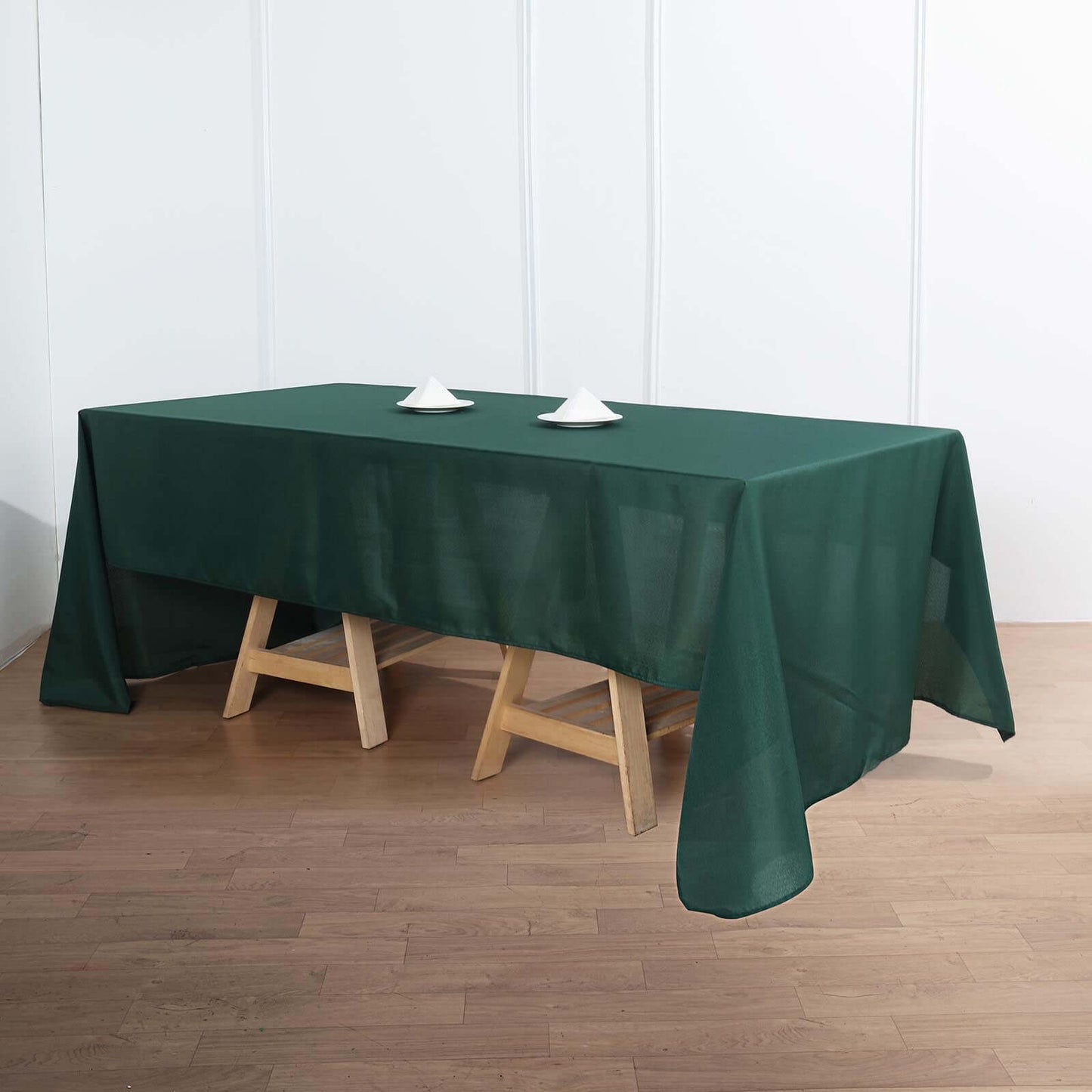 Polyester 60"x126" Rectangle Tablecloth Hunter Emerald Green - Wrinkle - Resistant Table Cover - Linen Luxes