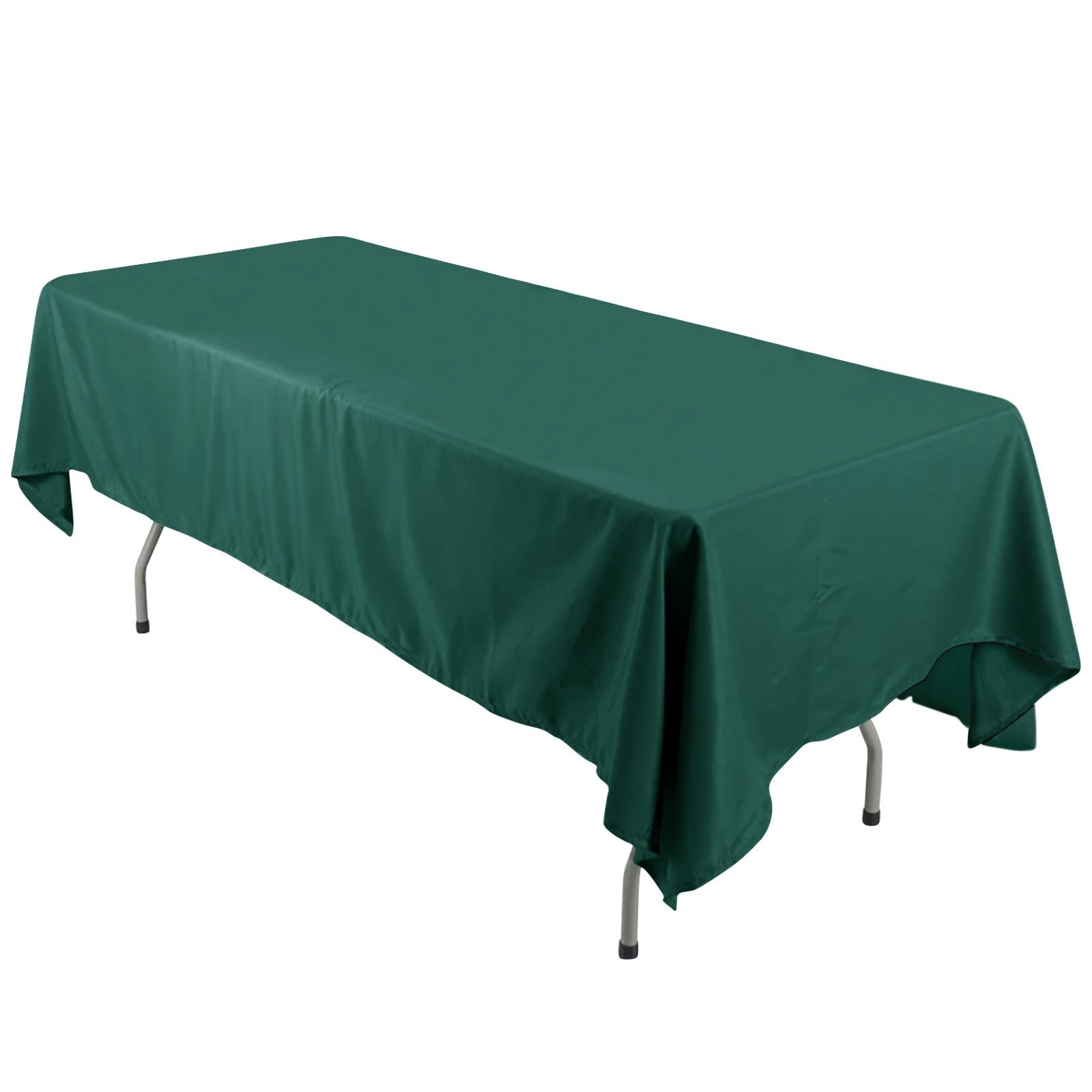 Polyester 60"x126" Rectangle Tablecloth Hunter Emerald Green - Wrinkle - Resistant Table Cover - Linen Luxes