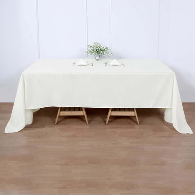 Polyester 60"x126" Rectangle Tablecloth Ivory - Wrinkle - Resistant Design Table Cover - Linen Luxes