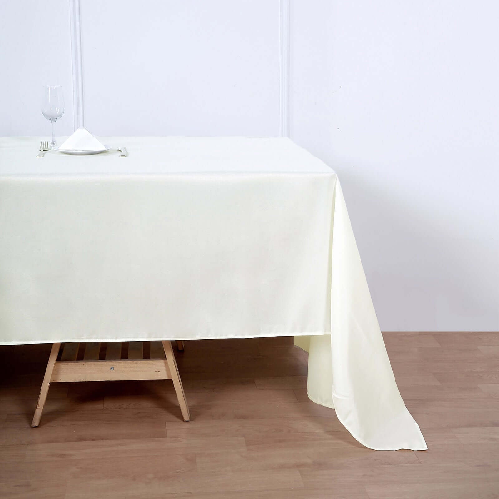 Polyester 60"x126" Rectangle Tablecloth Ivory - Wrinkle - Resistant Design Table Cover - Linen Luxes