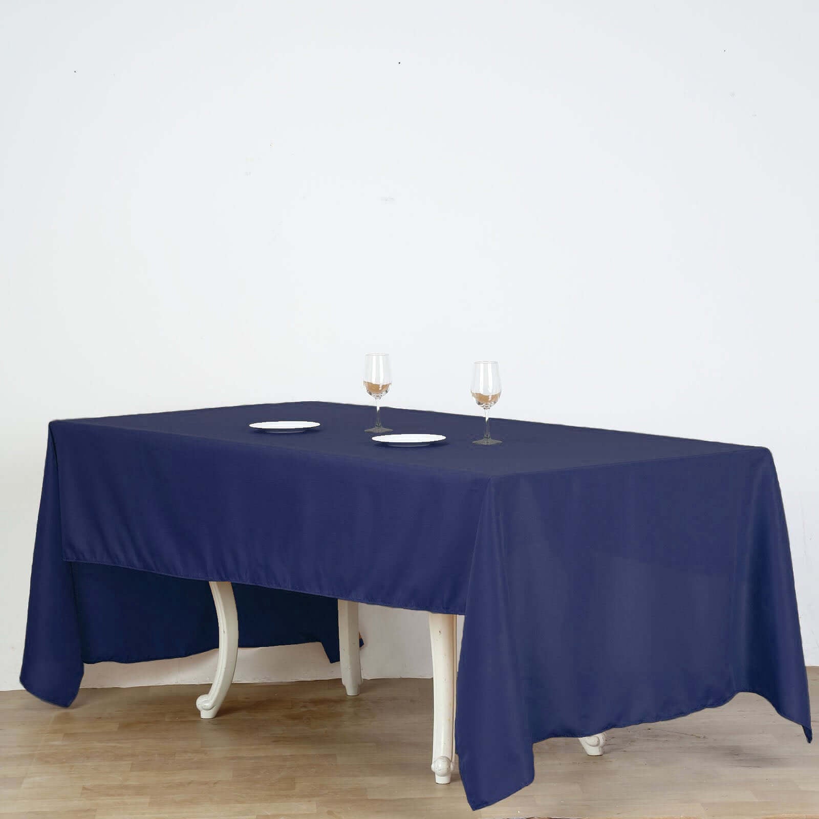 Polyester 60"x126" Rectangle Tablecloth Navy Blue - Wrinkle - Resistant Table Cover - Linen Luxes