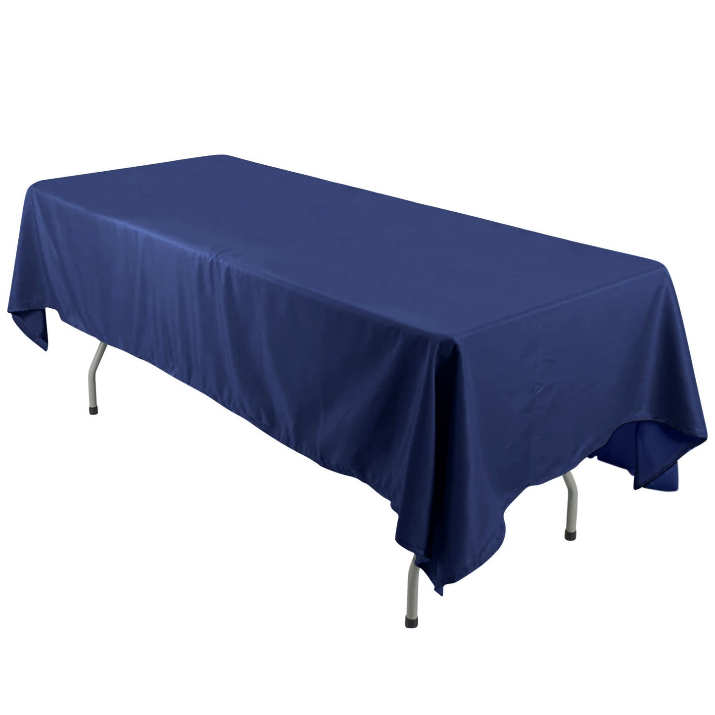 Polyester 60"x126" Rectangle Tablecloth Navy Blue - Wrinkle - Resistant Table Cover - Linen Luxes