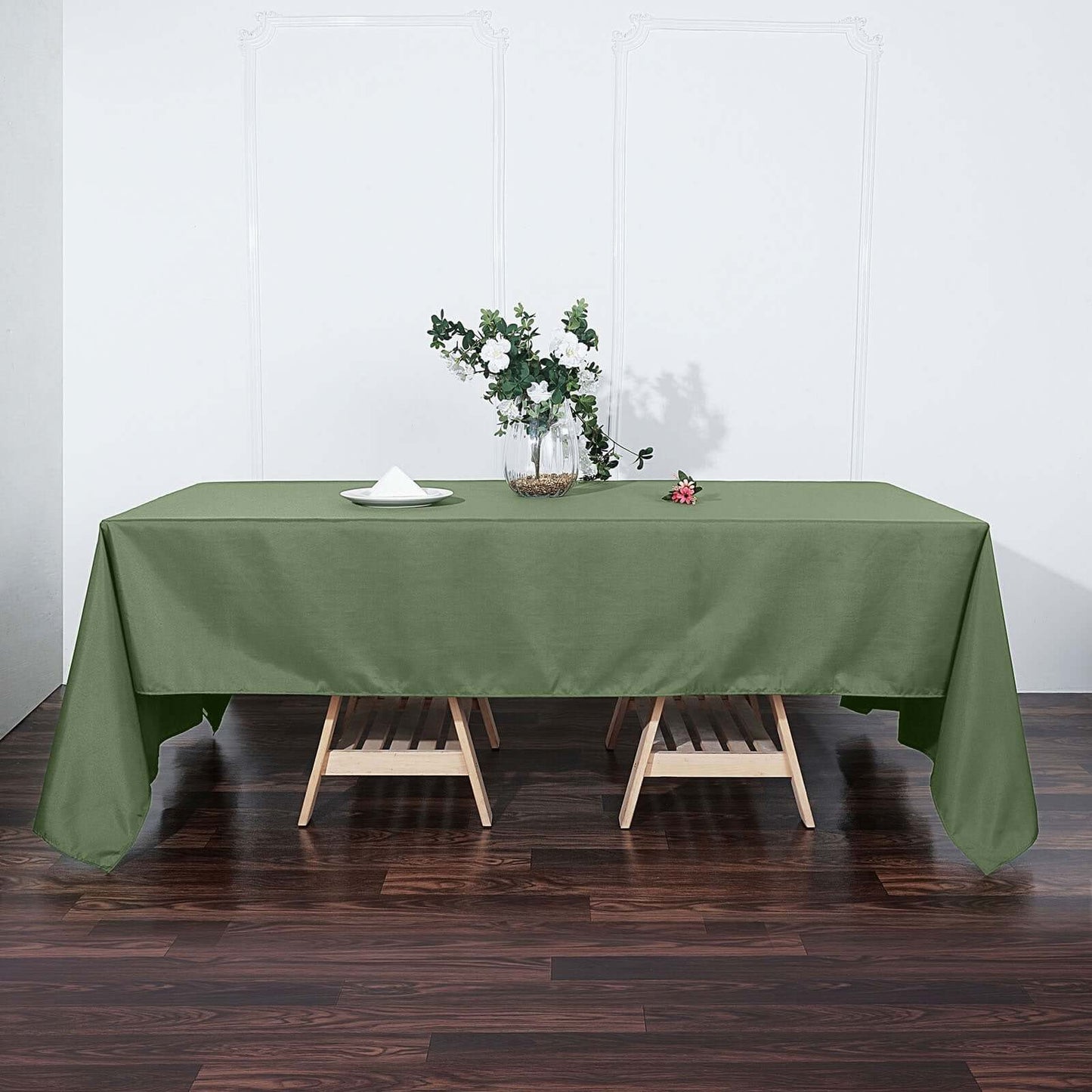 Polyester 60"x126" Rectangle Tablecloth Olive Green - Wrinkle - Resistant Table Cover - Linen Luxes