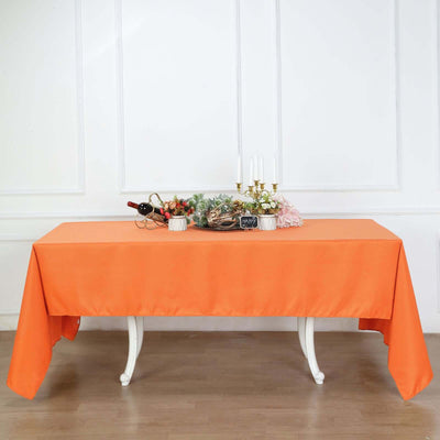 Polyester 60"x126" Rectangle Tablecloth Orange - Wrinkle - Resistant Table Cover - Linen Luxes