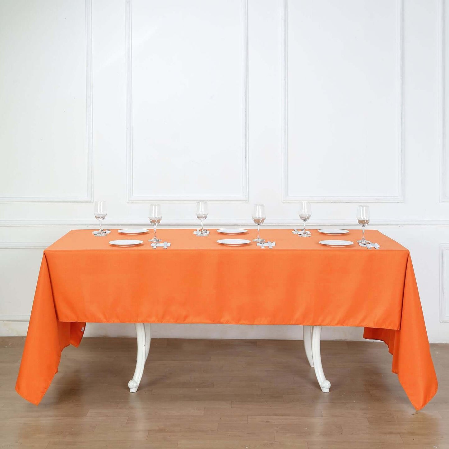 Polyester 60"x126" Rectangle Tablecloth Orange - Wrinkle - Resistant Table Cover - Linen Luxes