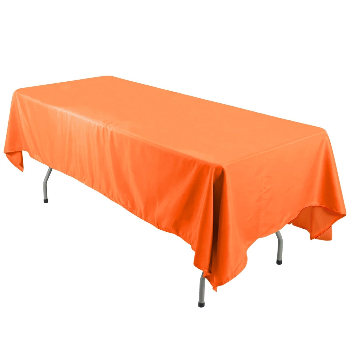 Polyester 60"x126" Rectangle Tablecloth Orange - Wrinkle - Resistant Table Cover - Linen Luxes
