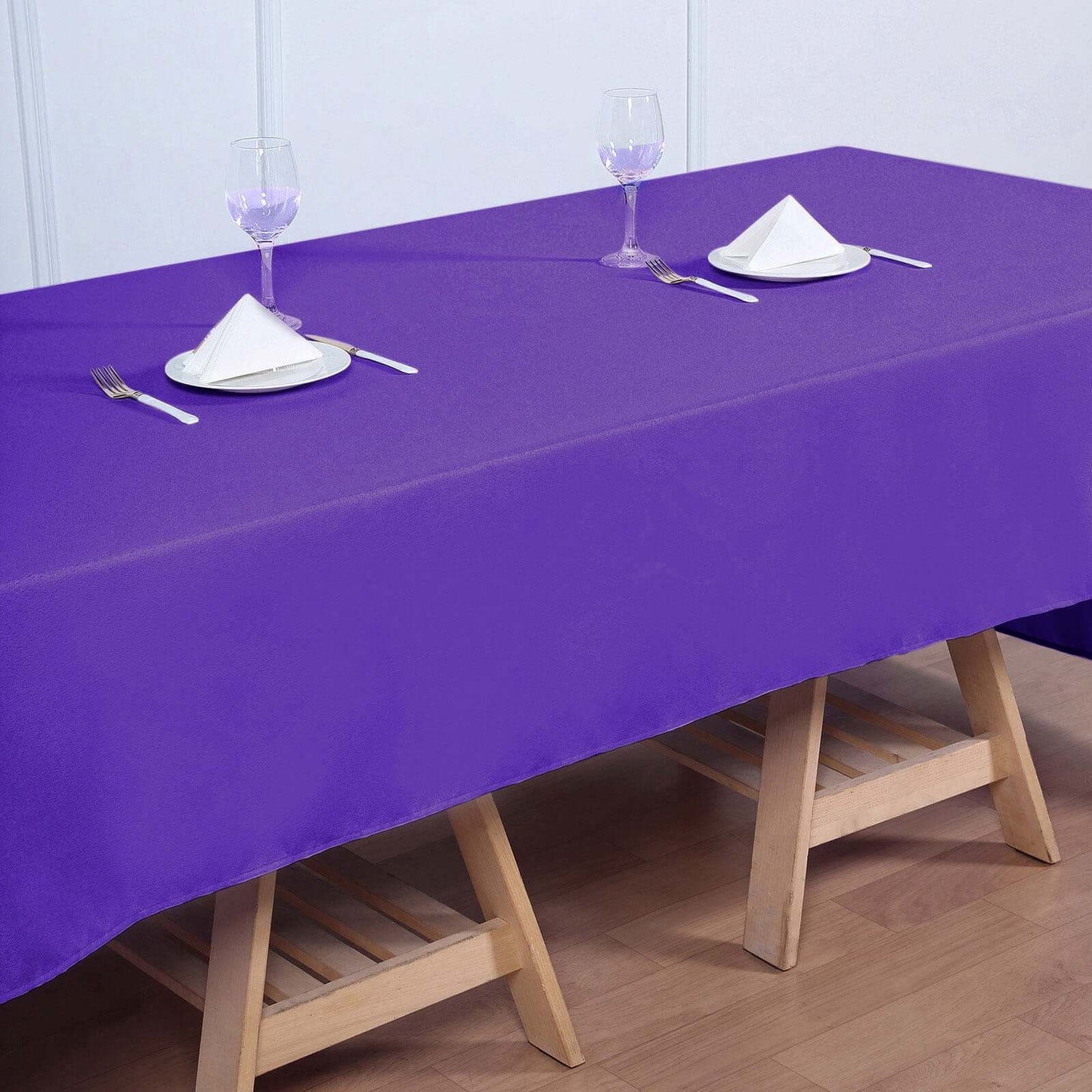 Polyester 60"x126" Rectangle Tablecloth Purple - Wrinkle - Resistant Table Cover - Linen Luxes