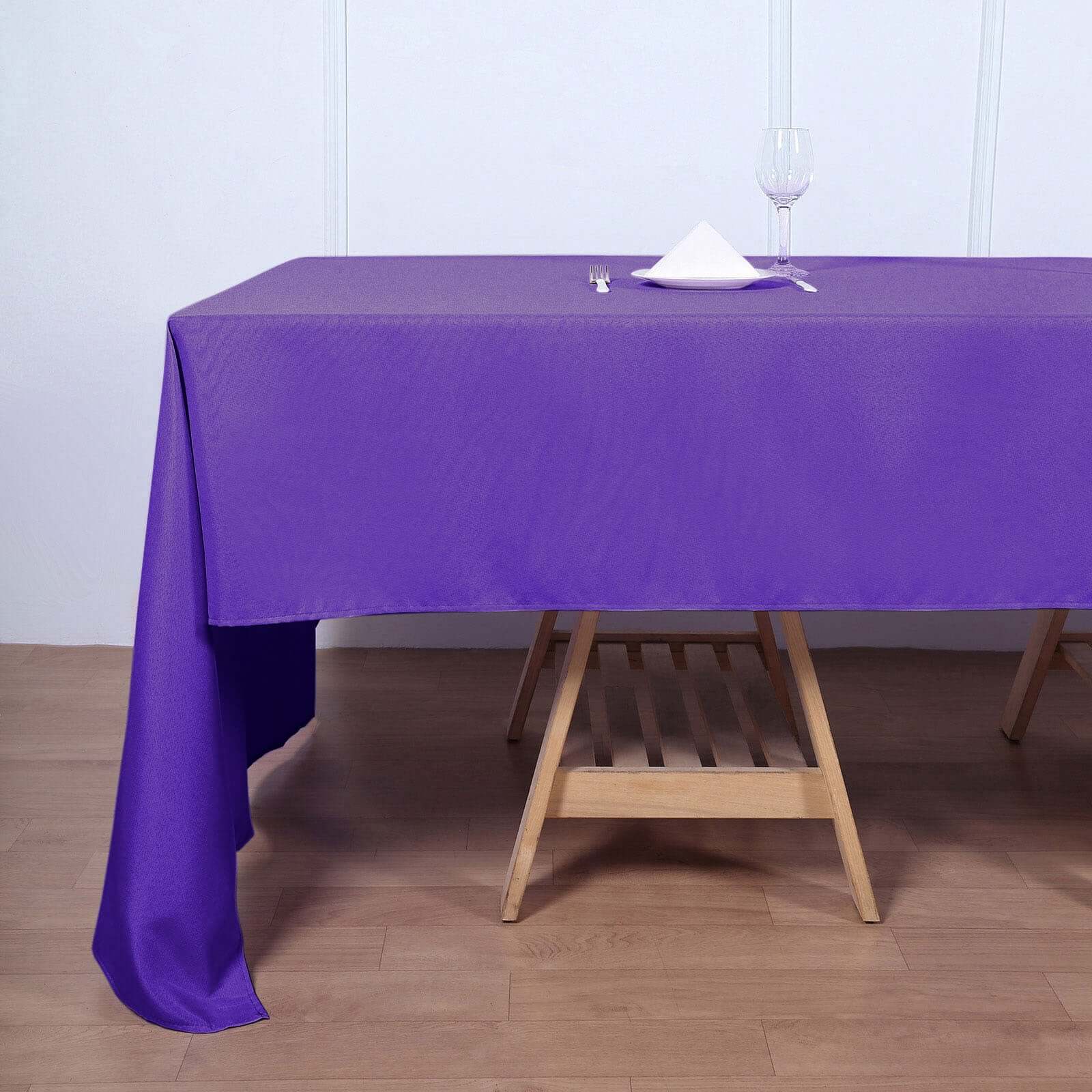 Polyester 60"x126" Rectangle Tablecloth Purple - Wrinkle - Resistant Table Cover - Linen Luxes