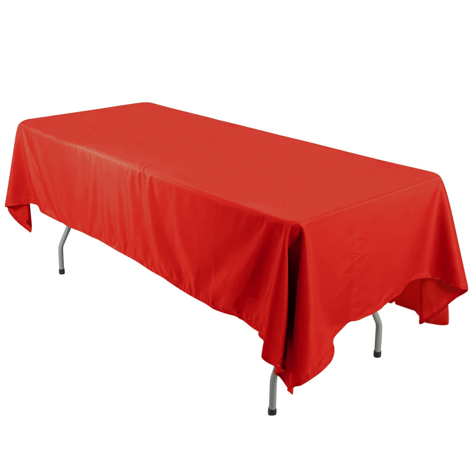 Polyester 60"x126" Rectangle Tablecloth Red - Wrinkle - Resistant Table Cover - Linen Luxes