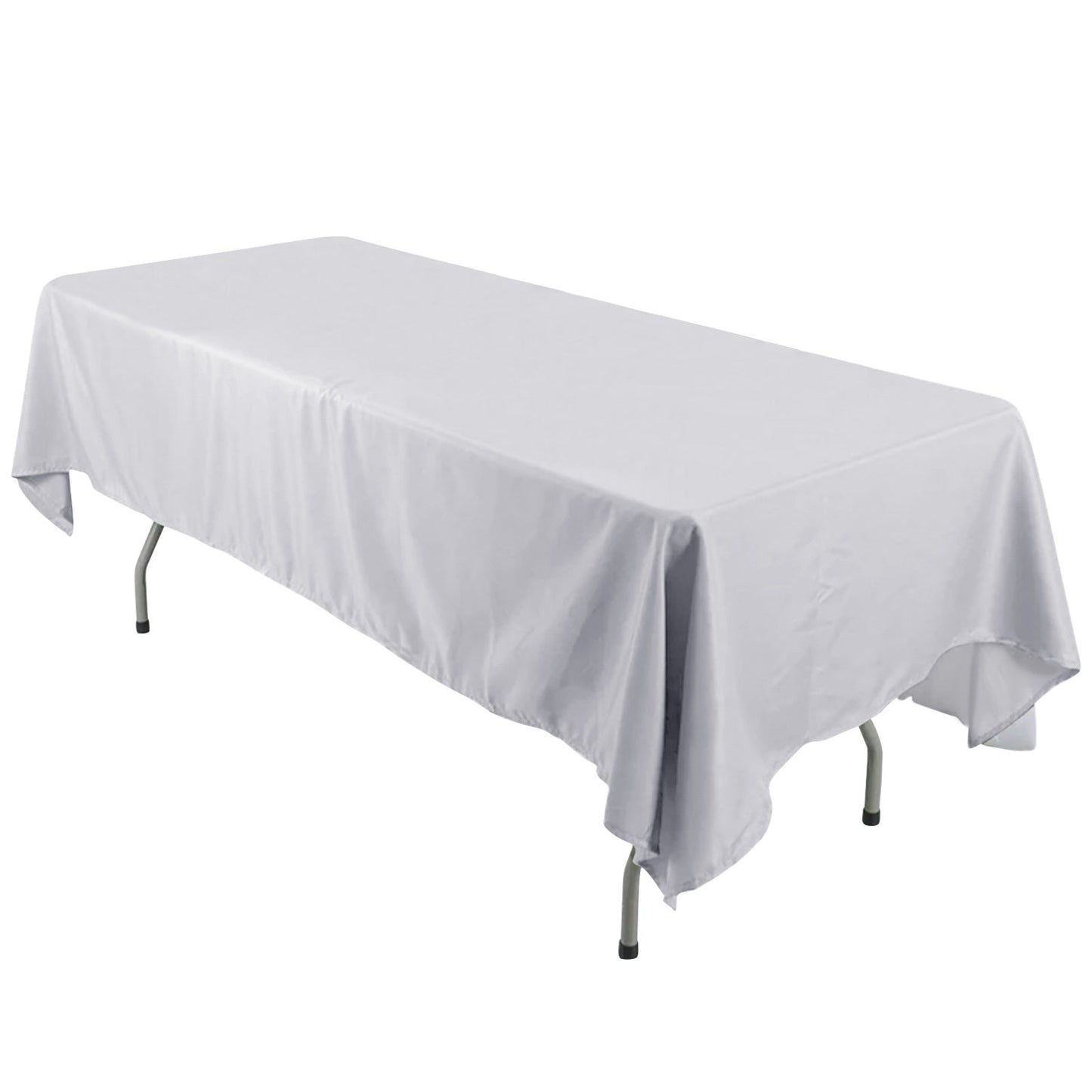 Polyester 60"x126" Rectangle Tablecloth Silver - Wrinkle - Resistant Table Cover - Linen Luxes