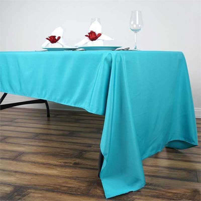 Polyester 60"x126" Rectangle Tablecloth Turquoise - Wrinkle - Resistant Table Cover - Linen Luxes