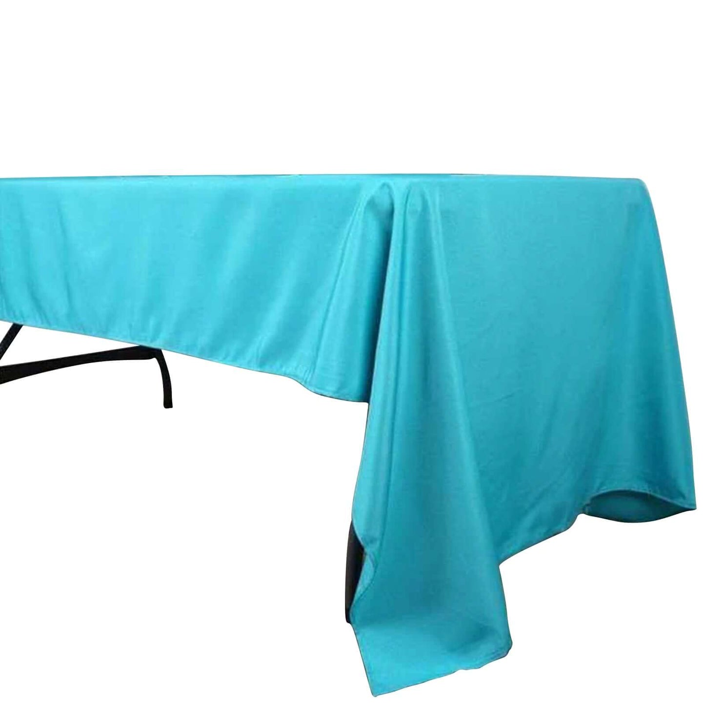 Polyester 60"x126" Rectangle Tablecloth Turquoise - Wrinkle - Resistant Table Cover - Linen Luxes