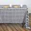 Polyester 60"x126" Rectangle Tablecloth White/Black - Stylish Checkered Buffalo Plaid Design for Farmhouse Themes - Linen Luxes