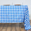 Polyester 60"x126" Rectangle Tablecloth White/Blue - Buffalo Plaid Checkered Table Cover - Linen Luxes