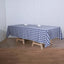 Polyester 60"x126" Rectangle Tablecloth White/Navy Blue - Buffalo Plaid Checkered Table Cover - Linen Luxes