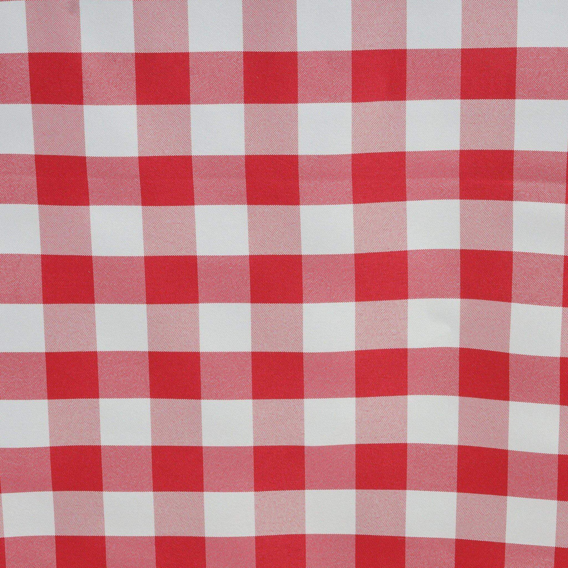 Polyester 60"x126" Rectangle Tablecloth White/Red - Buffalo Plaid Checkered Table Cover - Linen Luxes