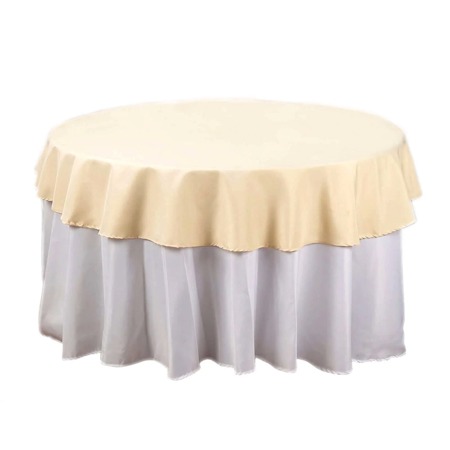 Polyester 70" Round Tablecloth Beige - Durable & Wrinkle - Resistant Table Cover - Linen Luxes